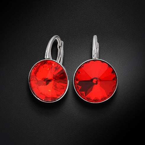 Серебряные серьги "Klaris IV (Light Siam)" с кристаллами Swarovski™